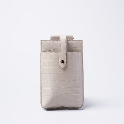 <Nomura Seisakusho> Smartphone Pouch (Croc Embossed) / Beige