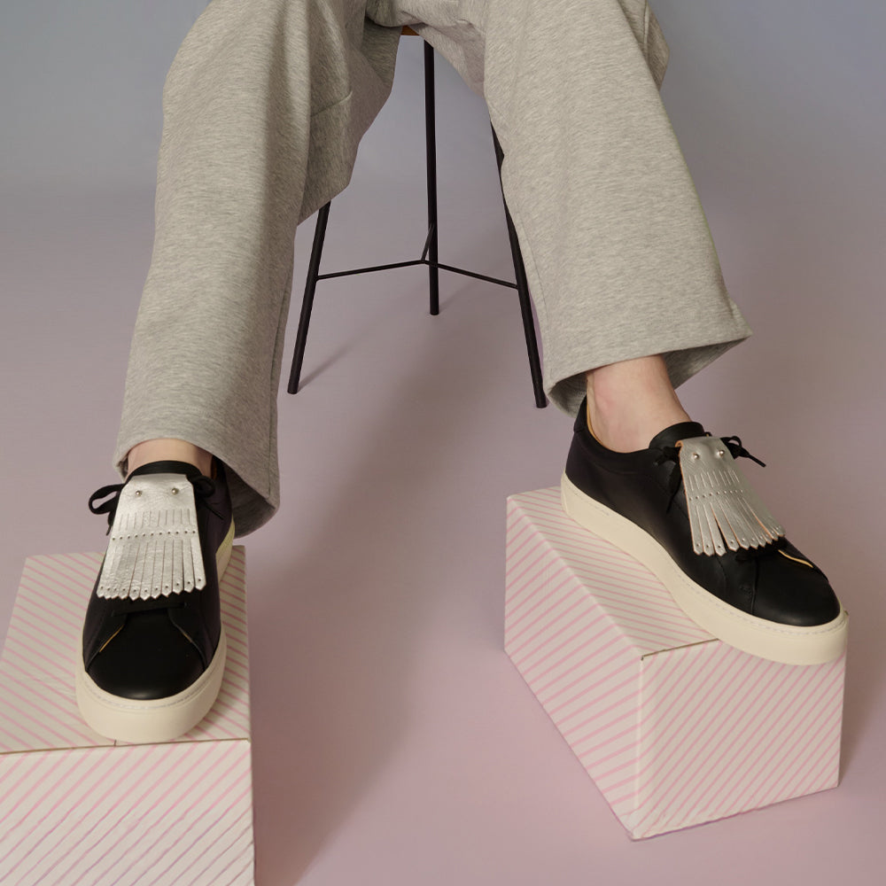 <numeri> Shoe Quilt (Metallic Leather) / Silver