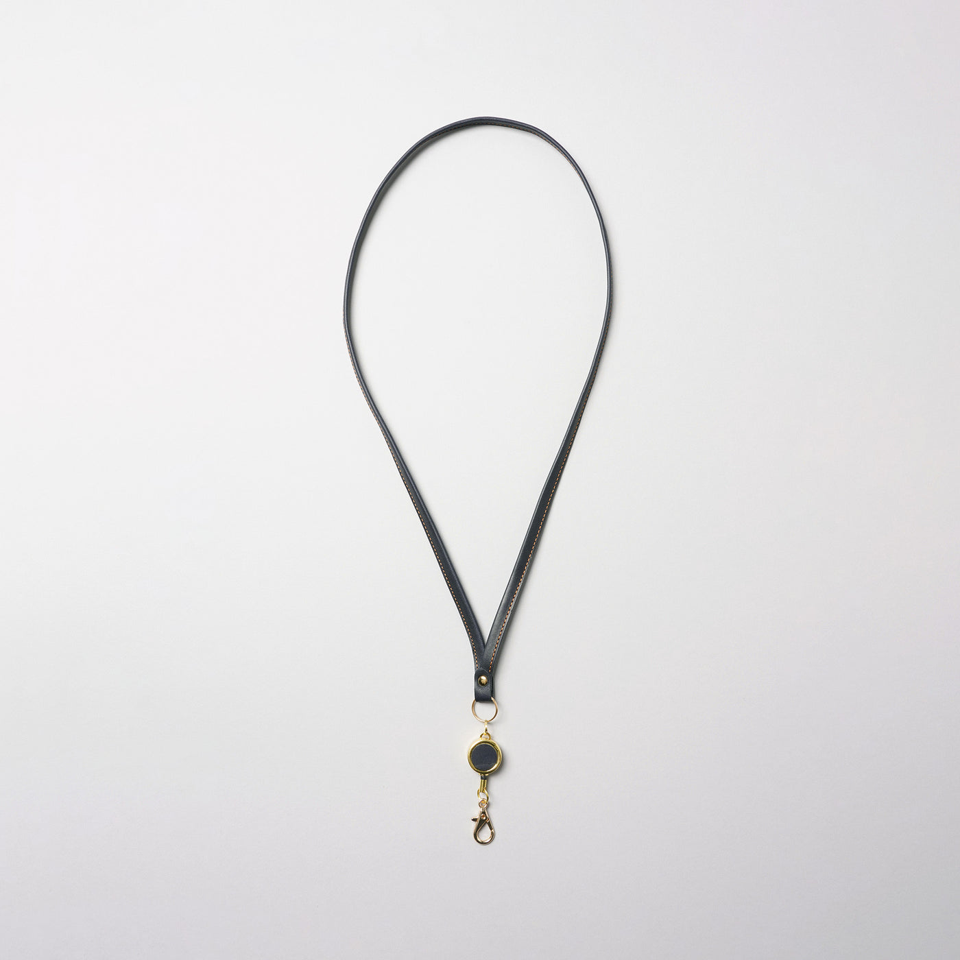 <lezali> Italian Leather Neck Strap / Light Navy