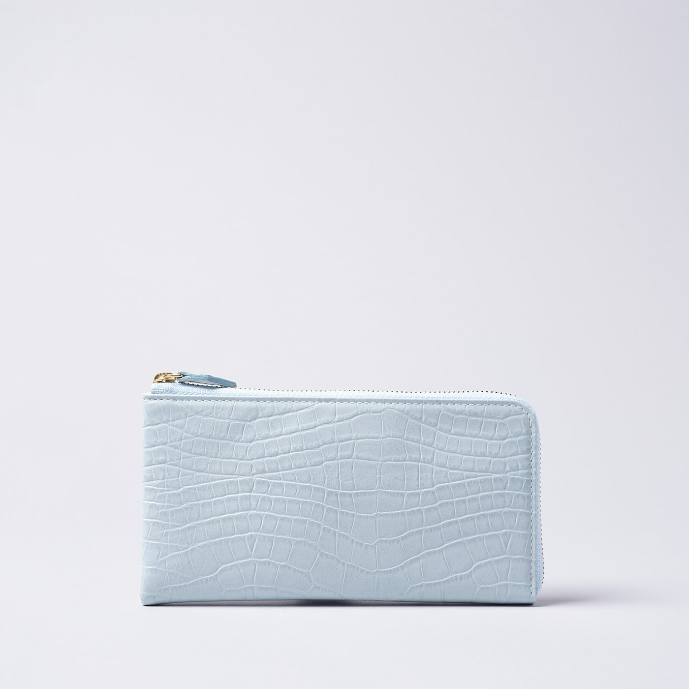 <Nomura Seisakusho> L Zipper Long Wallet (Crocodile Embossed) / Pale Blue