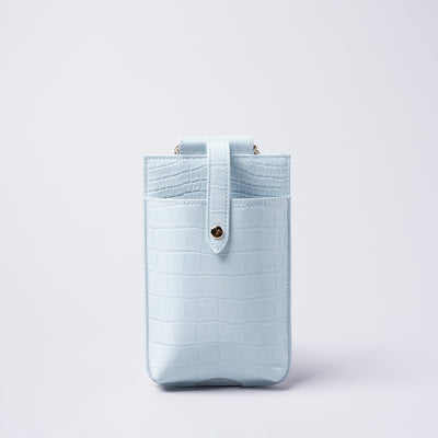 <Nomura Seisakusho> Smartphone Pouch (Croc Embossed) / Salmon Pink