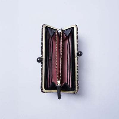 <kissora> Kotoinden Kiss Lock Long Wallet / Small Cherry Blossoms PNK