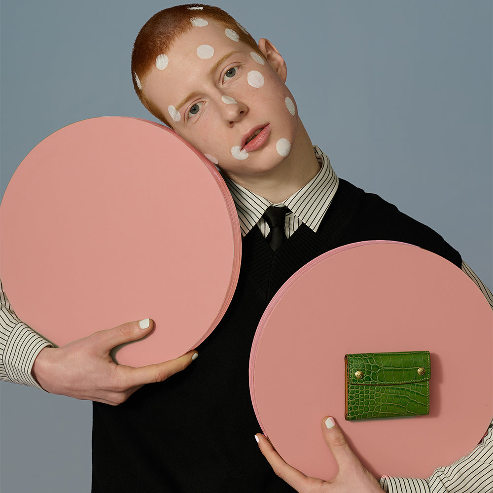 ＜キイチ＞ アライクシリーズ 財布（三つ折り）/グリーン