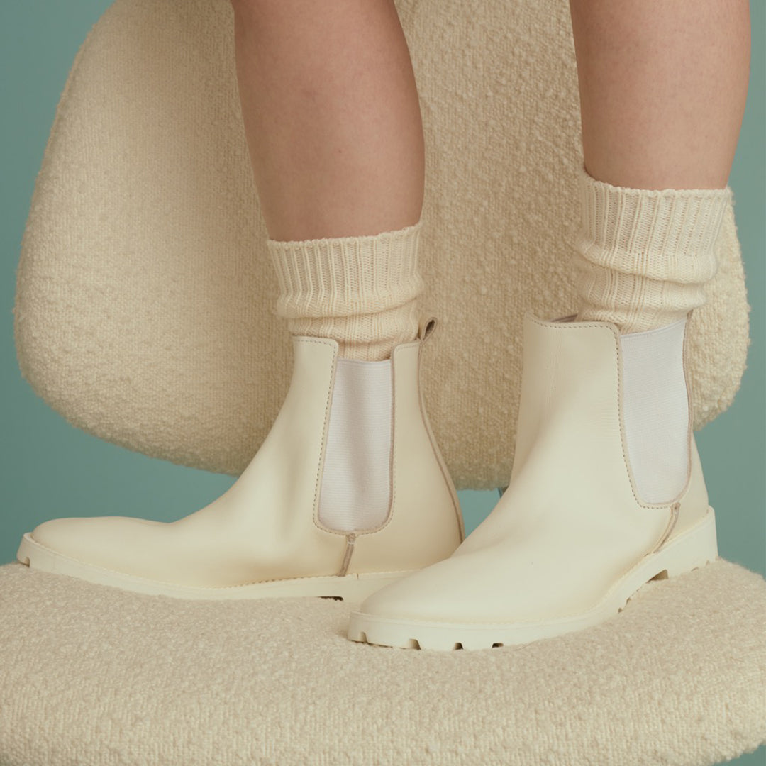 ＜ユードット＞チェルシーブーツ/ホワイト