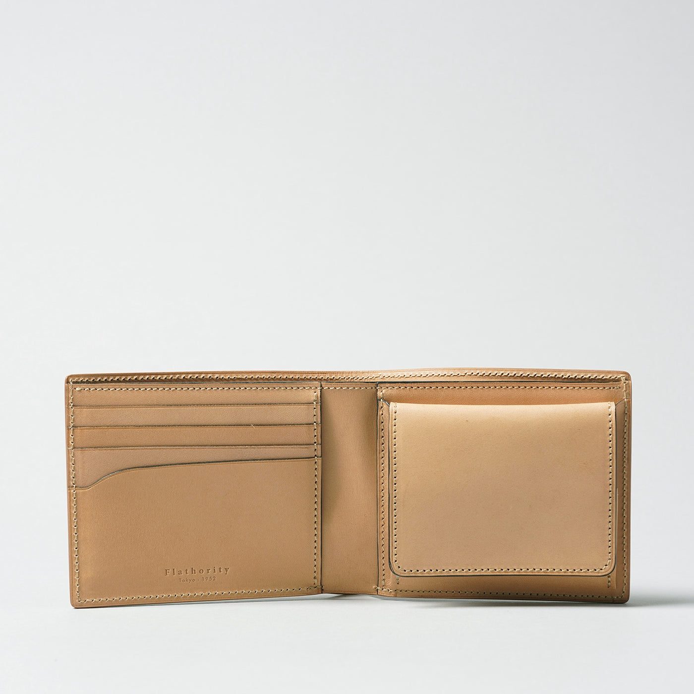 <Flathority> Water dyed oil cordovan bi-fold wallet / Camel