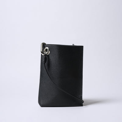 <SENTI FLATTER THE SENSES> Shrink Leather Mini Shoulder Bag / Ivory x Black