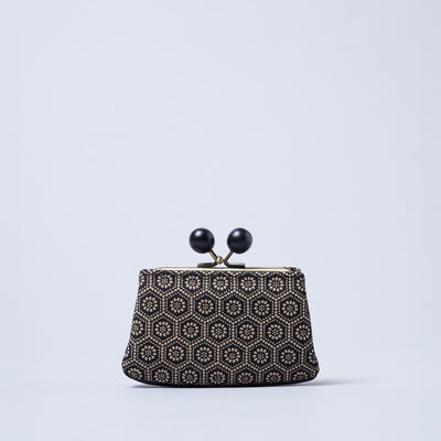 <kissora> Kotoinden Kiss Lock Mini Wallet / Hyotan BLK