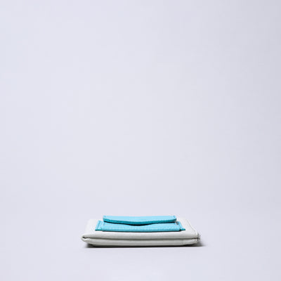 ＜numeri＞SOTTILE 迷你錢包 雙色拼色/綠色×黃色