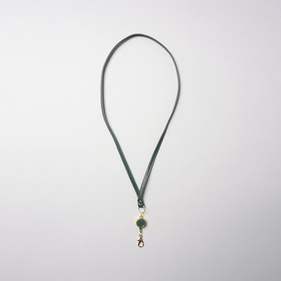 <lezali> Italian Leather Neck Strap / Dark Green