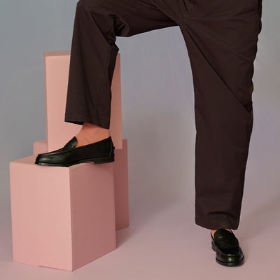 ＜ケンフォード＞ローファー/ブラック ペイズリー型押し