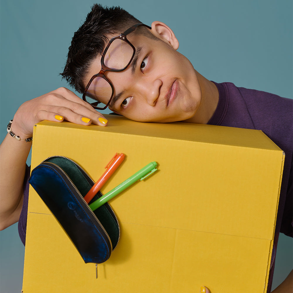 ＜パーリィー＞メガネ＆ペンケース/ロイヤルブルー