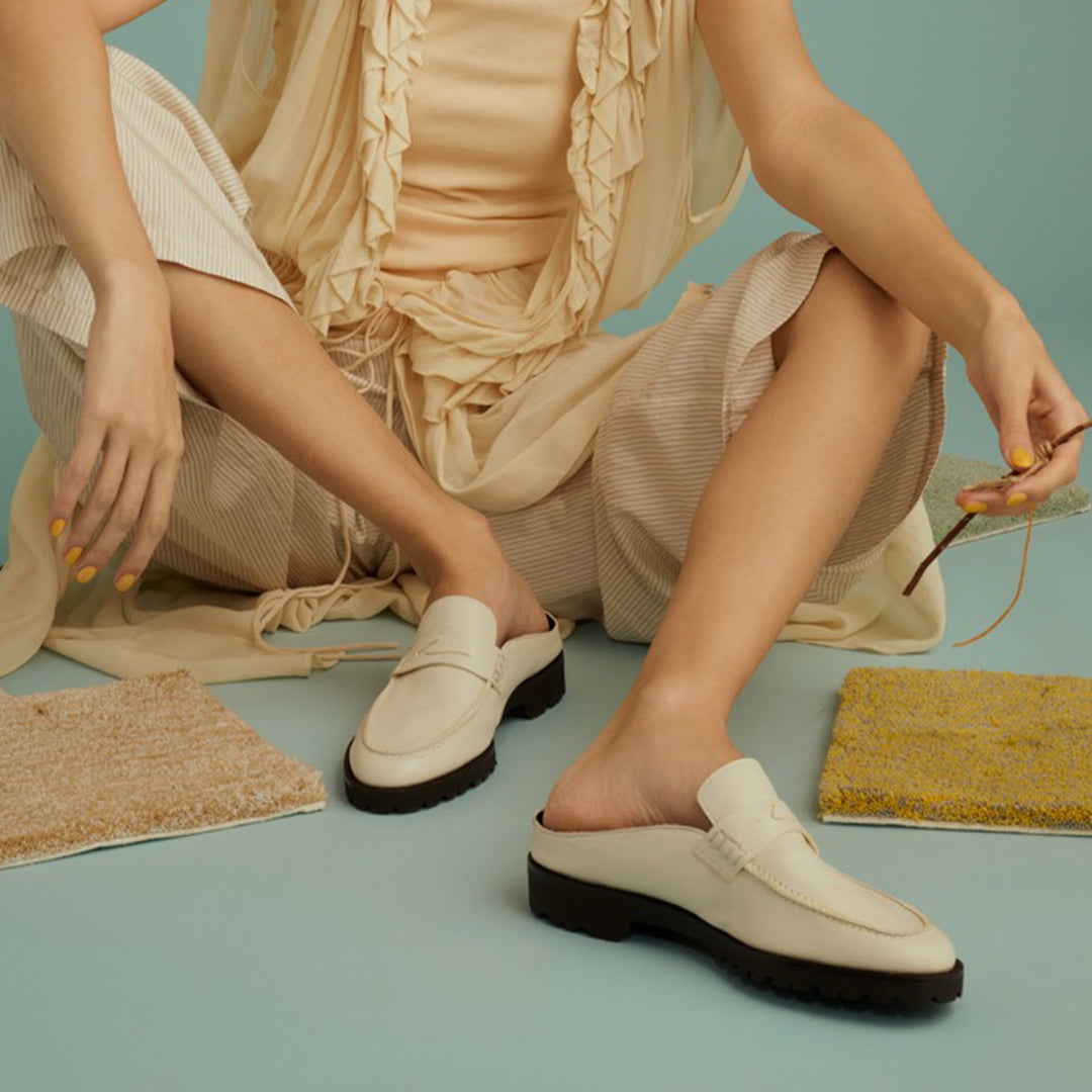 ＜Liberato＞榻榻米樂福拖鞋/白色