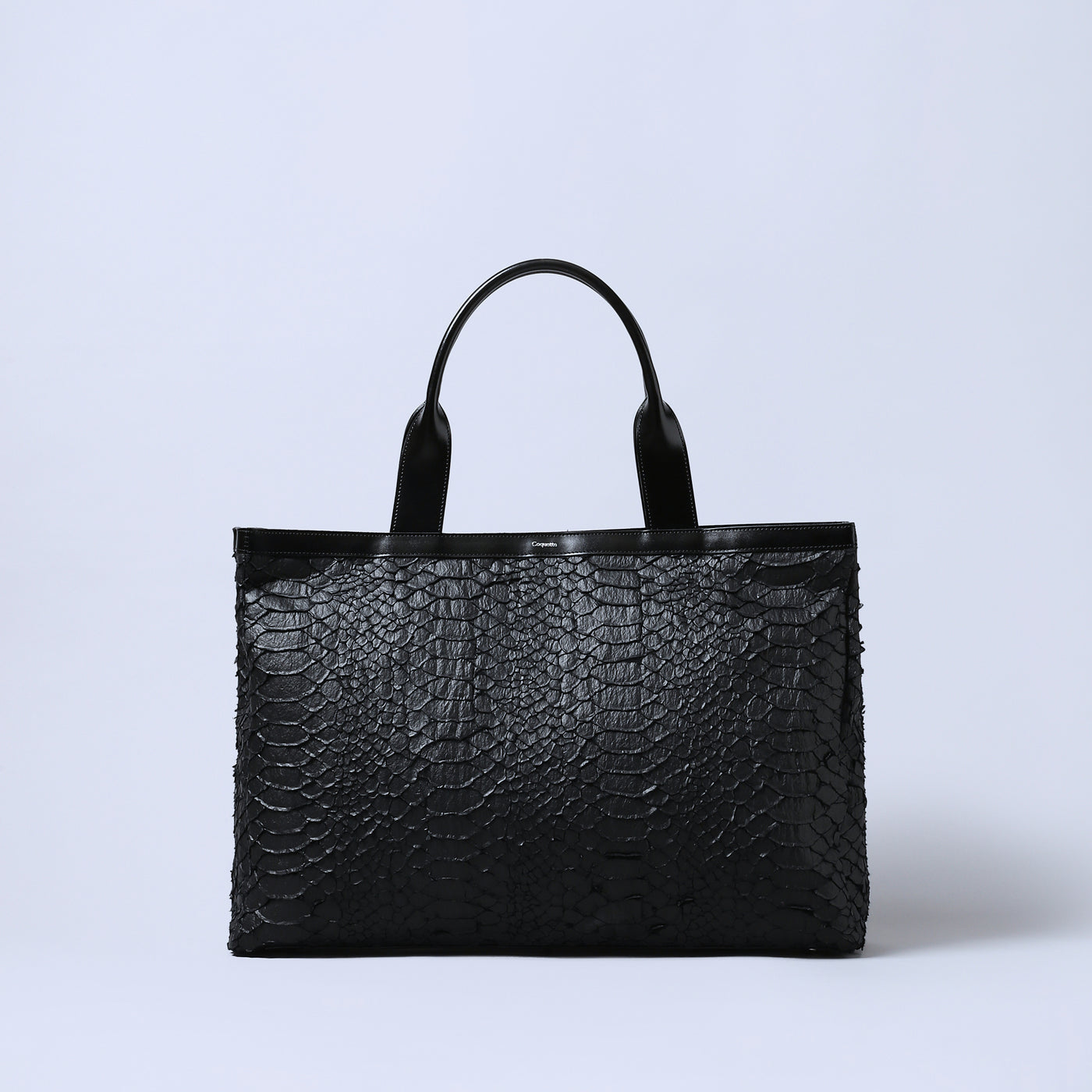 ＜Coquette＞Large Tote Bag（Snake Wool)/黑色