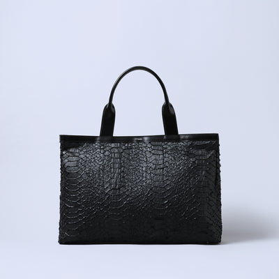 ＜Coquette＞Large Tote Bag（Snake Wool)/黑色