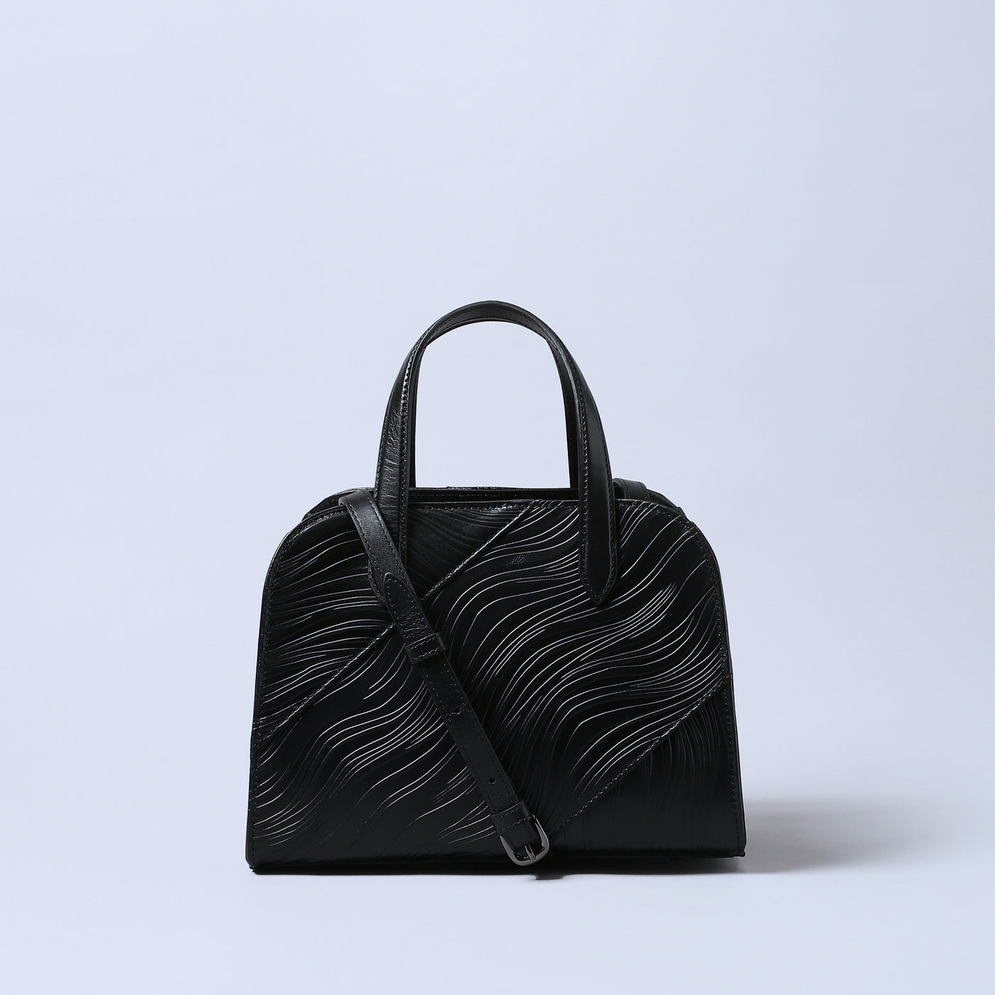 ＜エスティーヌ＞ノワリズムシリーズ レザー2WAYハンドバッグ/ブラック