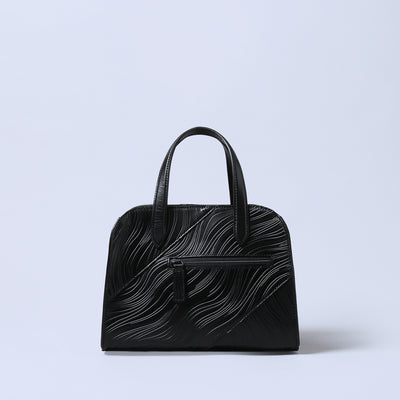 ＜エスティーヌ＞ノワリズムシリーズ レザー2WAYハンドバッグ/ブラック