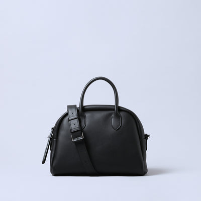 ＜エスティーヌ＞ミニュラシリーズ レザー2WAYハンドバッグ/ブラック