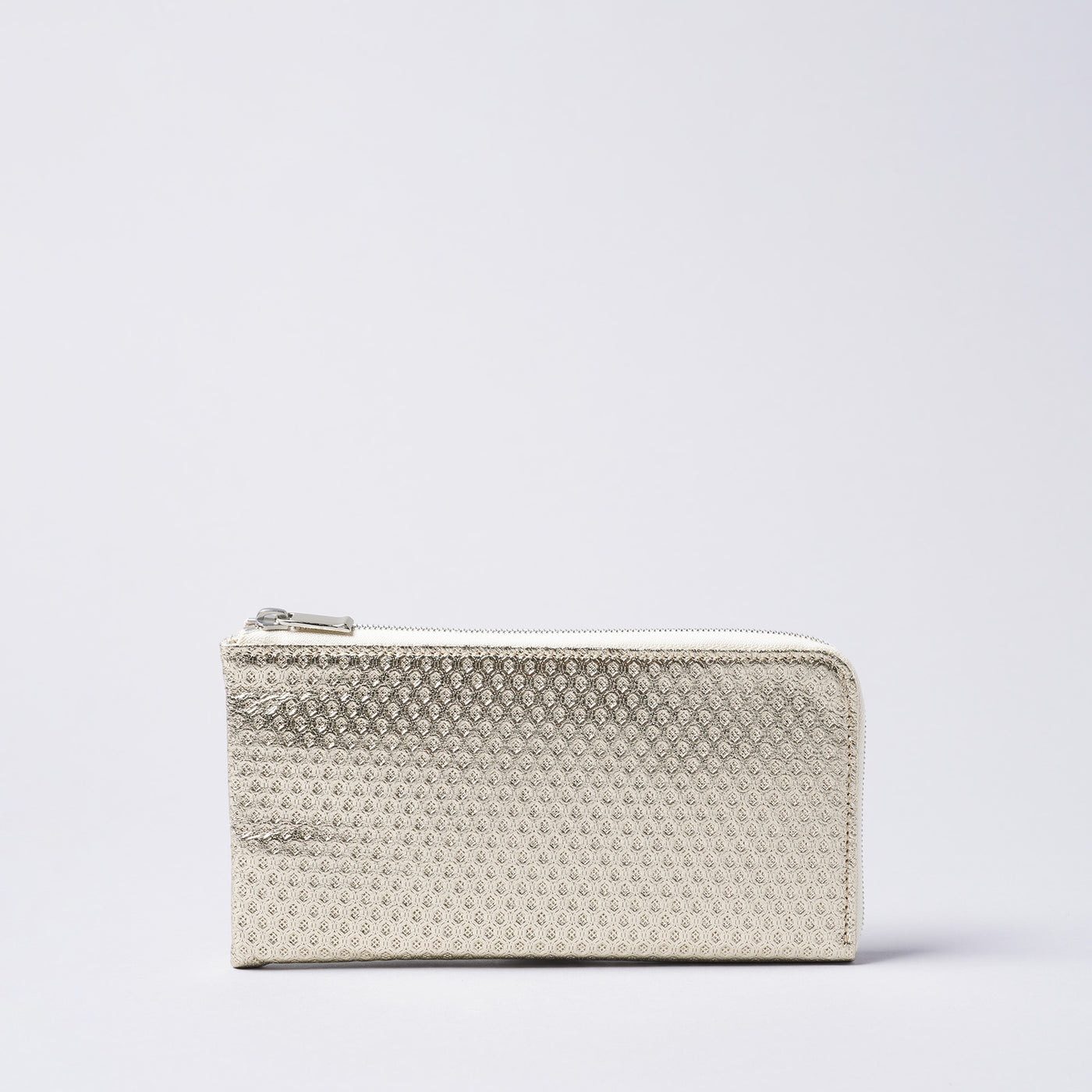 <Nomura Seisakusho> L Zipper Long Wallet (Spike Embossed) / Silver