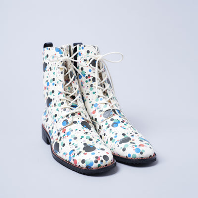 ＜クツネ＞LAST FLOWER BOOTS/リバティドット(マルチ)
