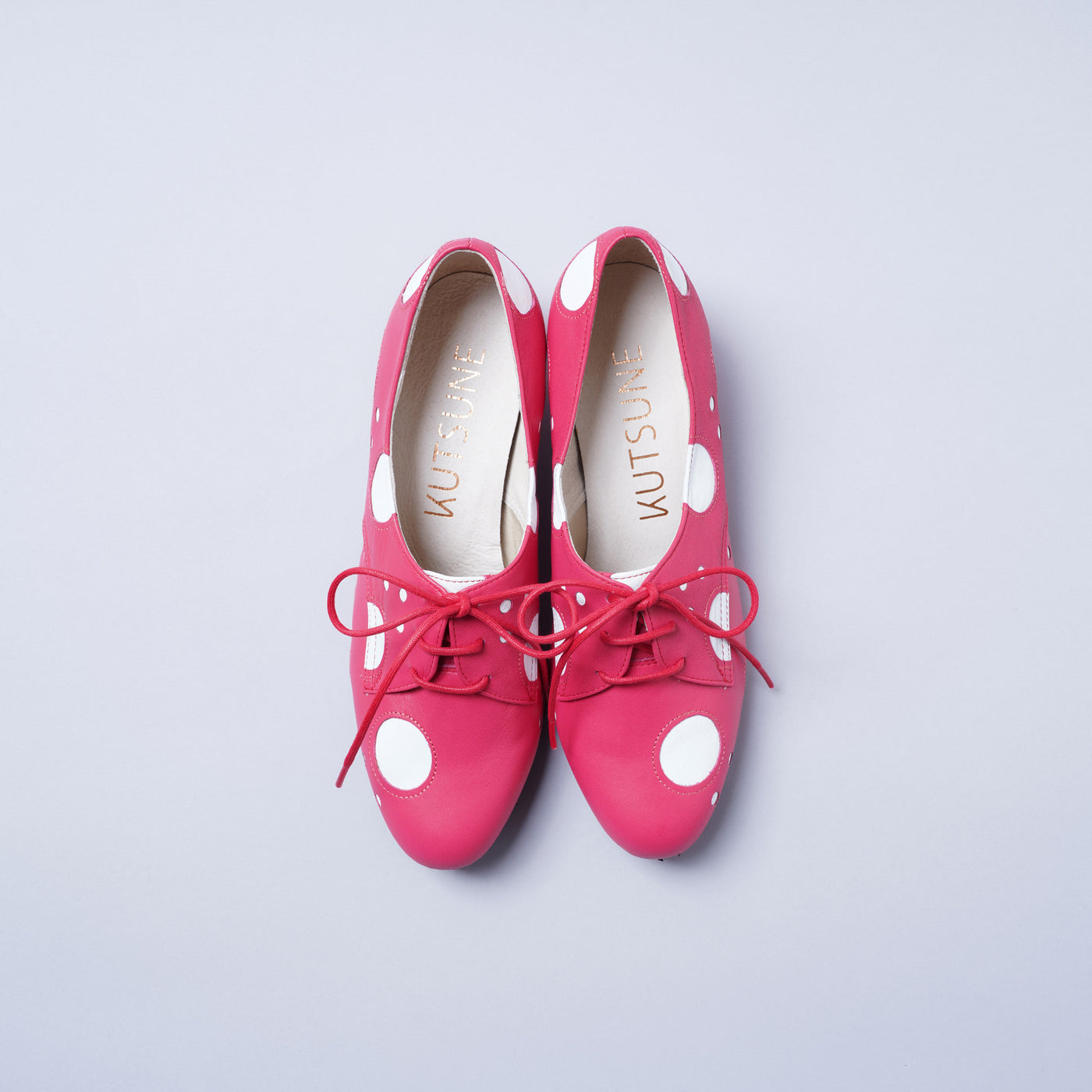 <KUTSUNE> LAST FLOWER BOOTS / Dot (Pink x White)
