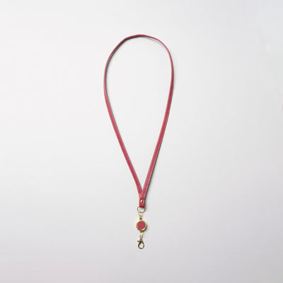 <lezali> Italian Leather Neck Strap / Rasberry