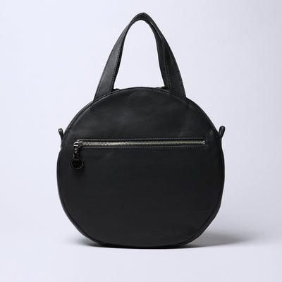 Apollon 兩用圓形斜背包 大/黑色