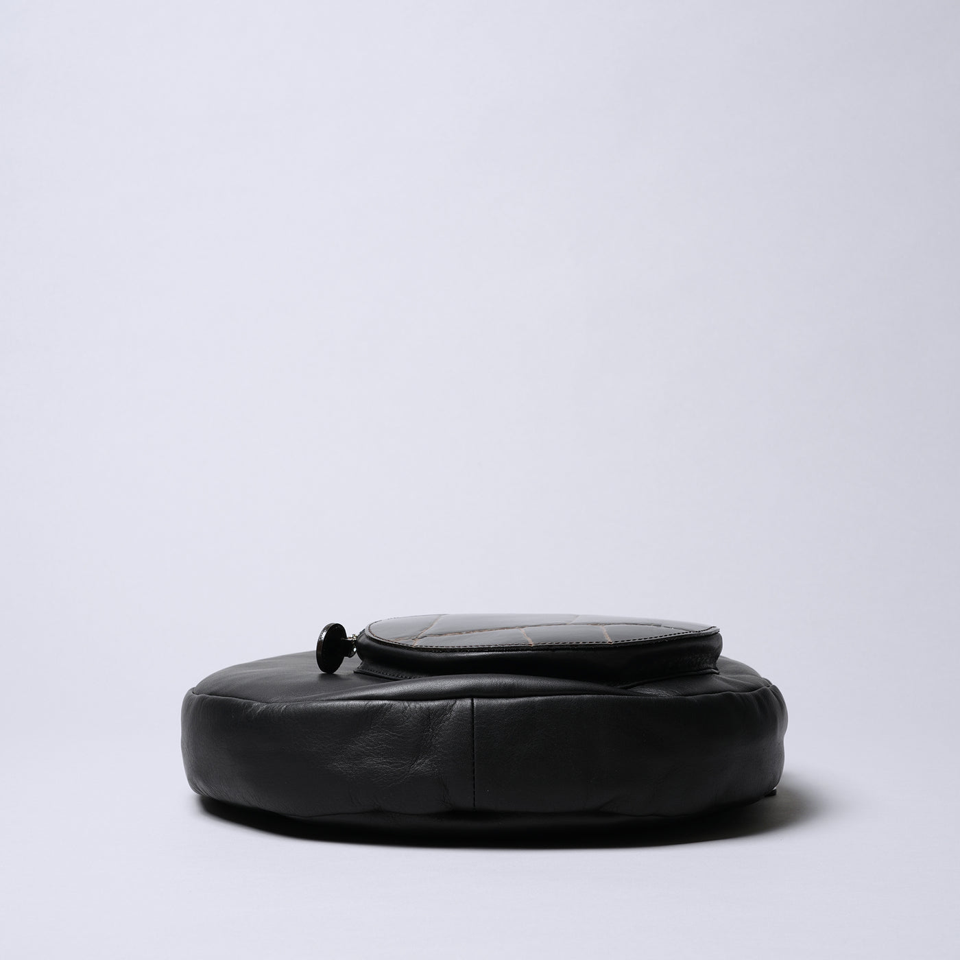 Apollon 兩用圓形斜背包 大/黑色