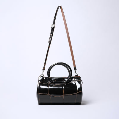 Prima Borsa 圓筒形斜背包/巧克力色