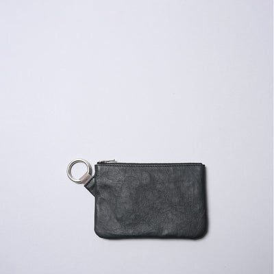 <SENTI FLATTER THE SENSES> Super Lightweight Dyneema Leather Ring Pouch M / All Black