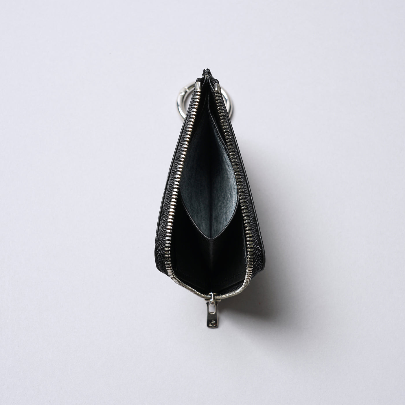 超輕量Dyneema皮革 L型拉鍊錢包/黑色