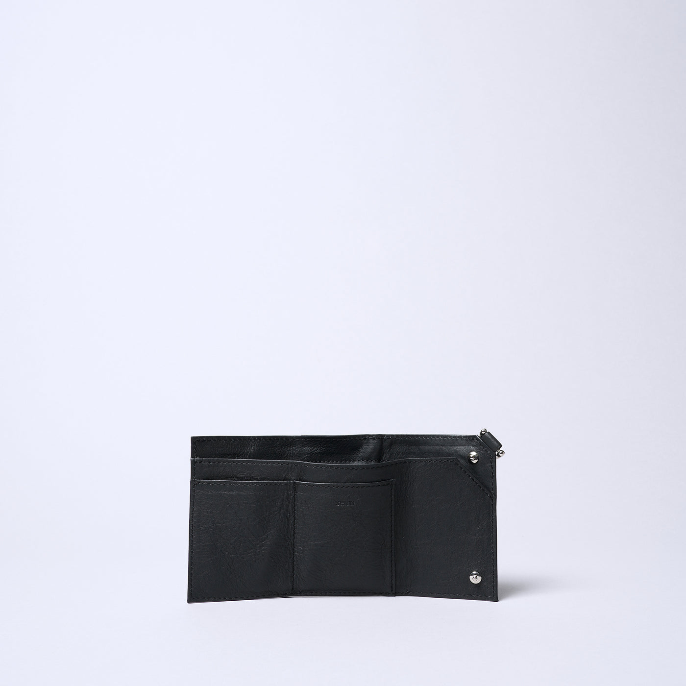 <SENTI FLATTER THE SENSES> Super Lightweight Dyneema Leather Slim Tri-Fold Wallet / Black