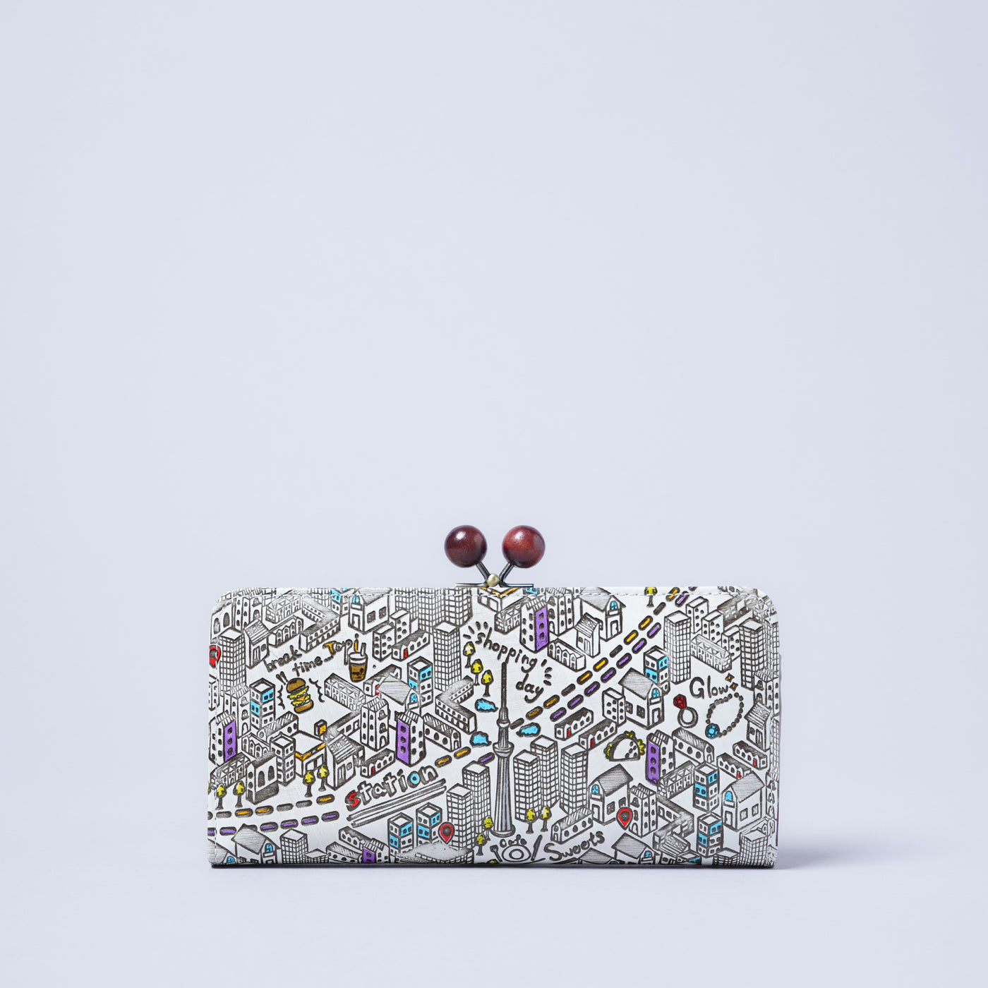 <kissora> Yuzen Bunko Kiss Lock Long Wallet / TOKYO (White)