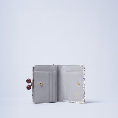 ＜キソラ＞友禅文庫 がま口 ハーフウォレット/TOKYO (ホワイト)