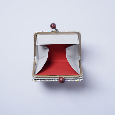 ＜キソラ＞友禅文庫 がま口 ハーフウォレット/TOKYO (ホワイト)