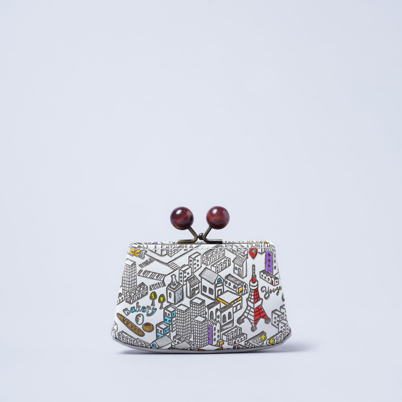 <kissora> Yuzen Bunko Kiss Lock Mini Wallet / TOKYO (White)