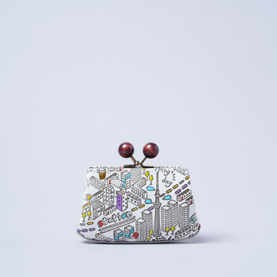 <kissora> Yuzen Bunko Kiss Lock Mini Wallet / TOKYO (White)