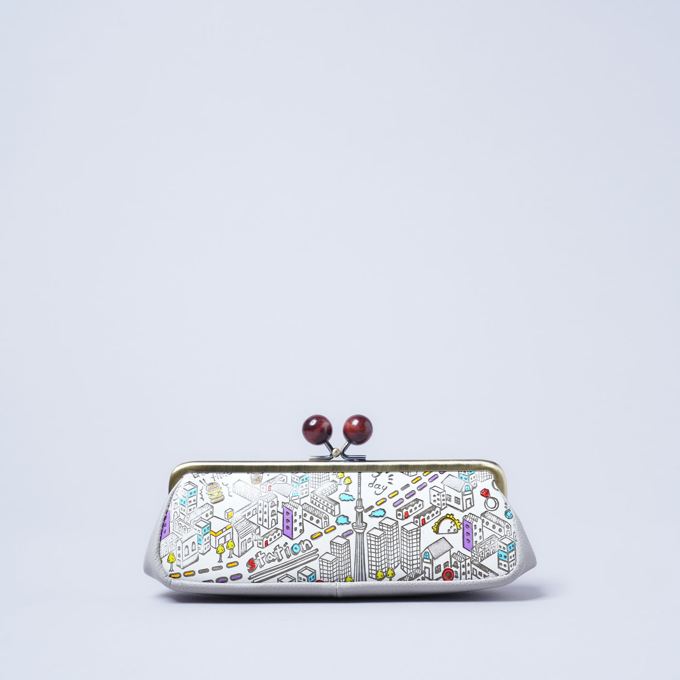 <kissora> Yuzen Bunko Kiss Lock Eyeglass Case / TOKYO (White)