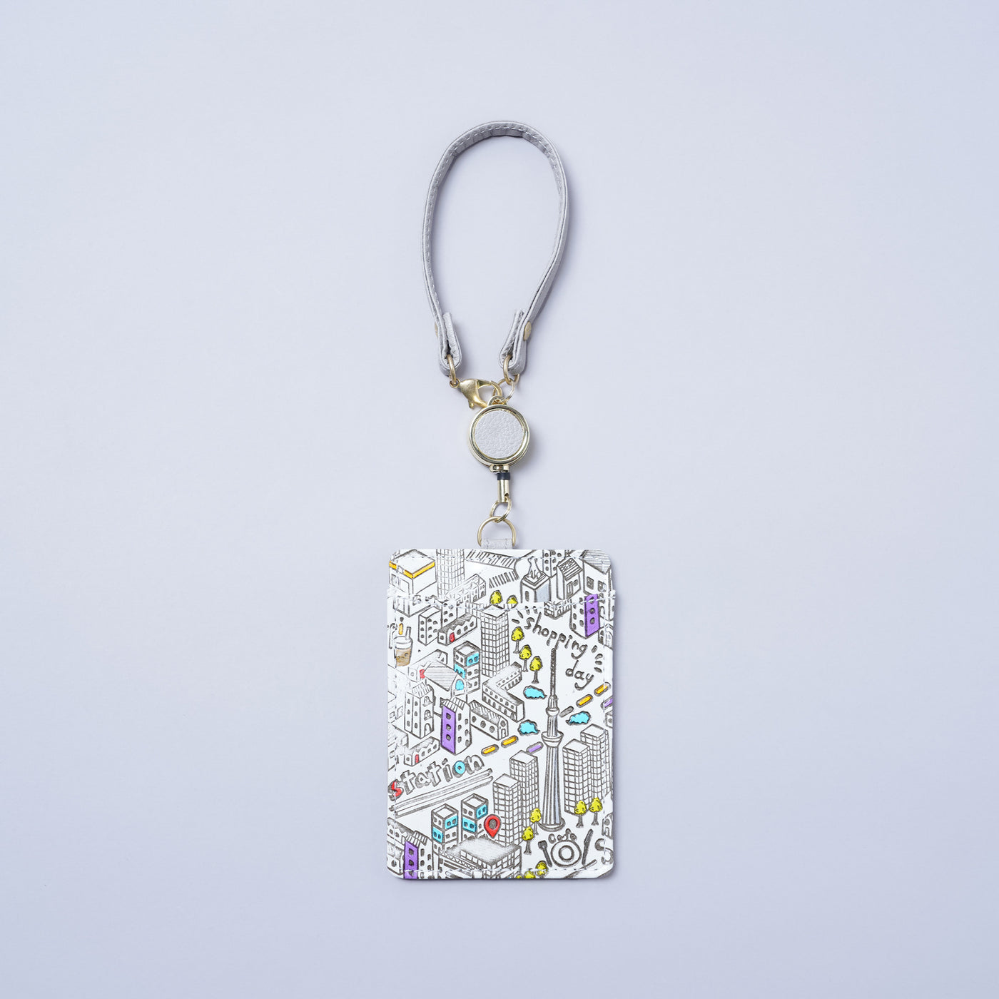 <kissora> Yuzen Bunko Retractable Pass Case / TOKYO (White)