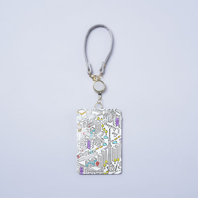 <kissora> Yuzen Bunko Retractable Pass Case / TOKYO (White)