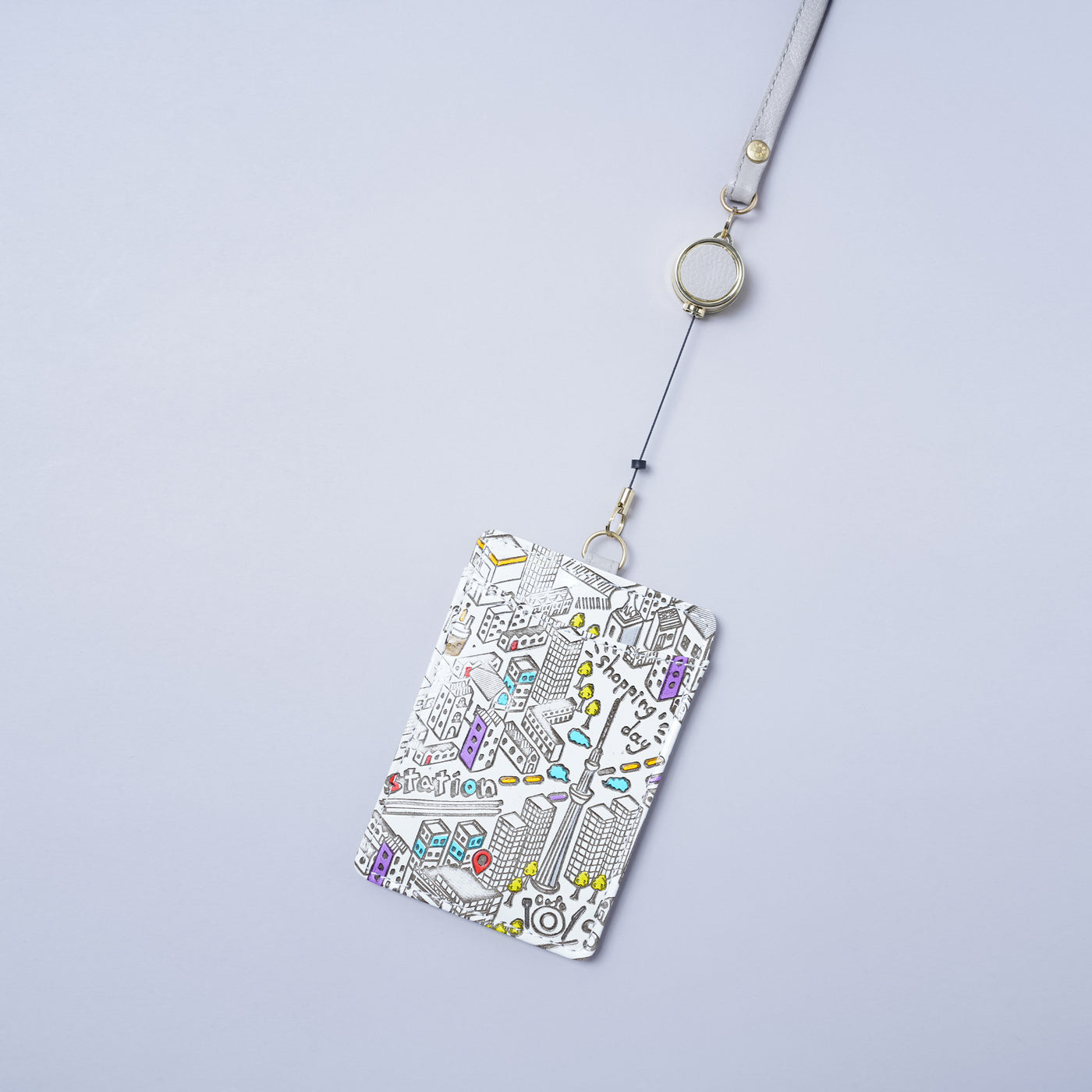 <kissora> Yuzen Bunko Retractable Pass Case / TOKYO (White)