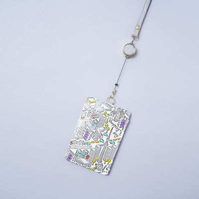 <kissora> Yuzen Bunko Retractable Pass Case / TOKYO (White)
