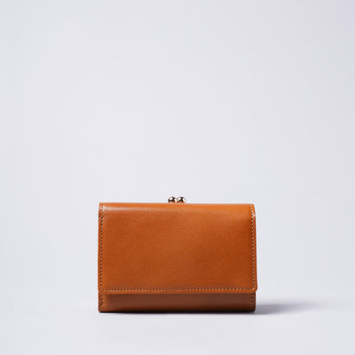 <mic> Kiss Lock Tri-fold Wallet / Camel