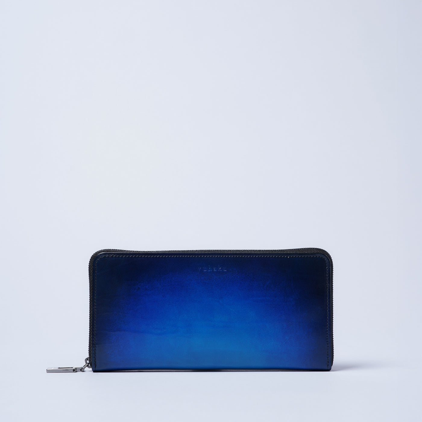 ＜yuhaku＞拉鍊長夾/藍色