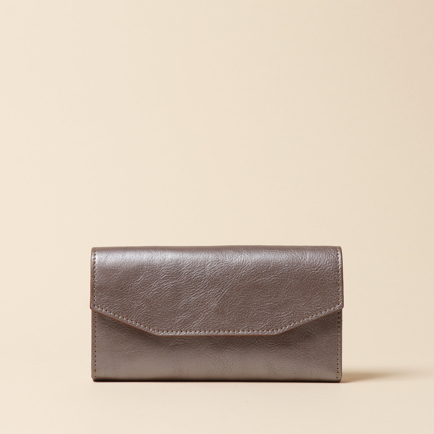<Annak> Garçon shaped wallet / Silver×Natural