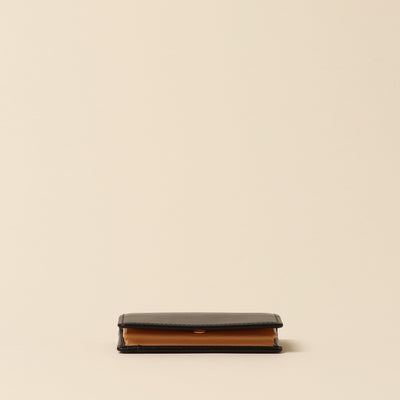<CYPRIS> White Shirasagi leather box coin purse / brown