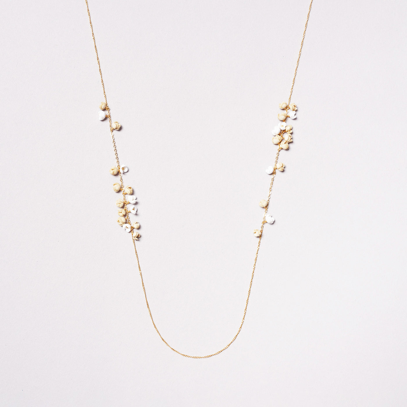 <Selieu>Kasumi necklace/white and beige