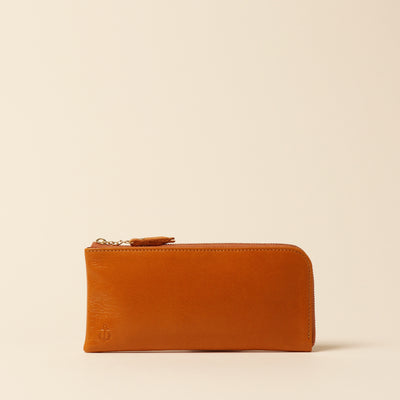 <Kiichi> Long wallet (L-shaped zipper) / Orange